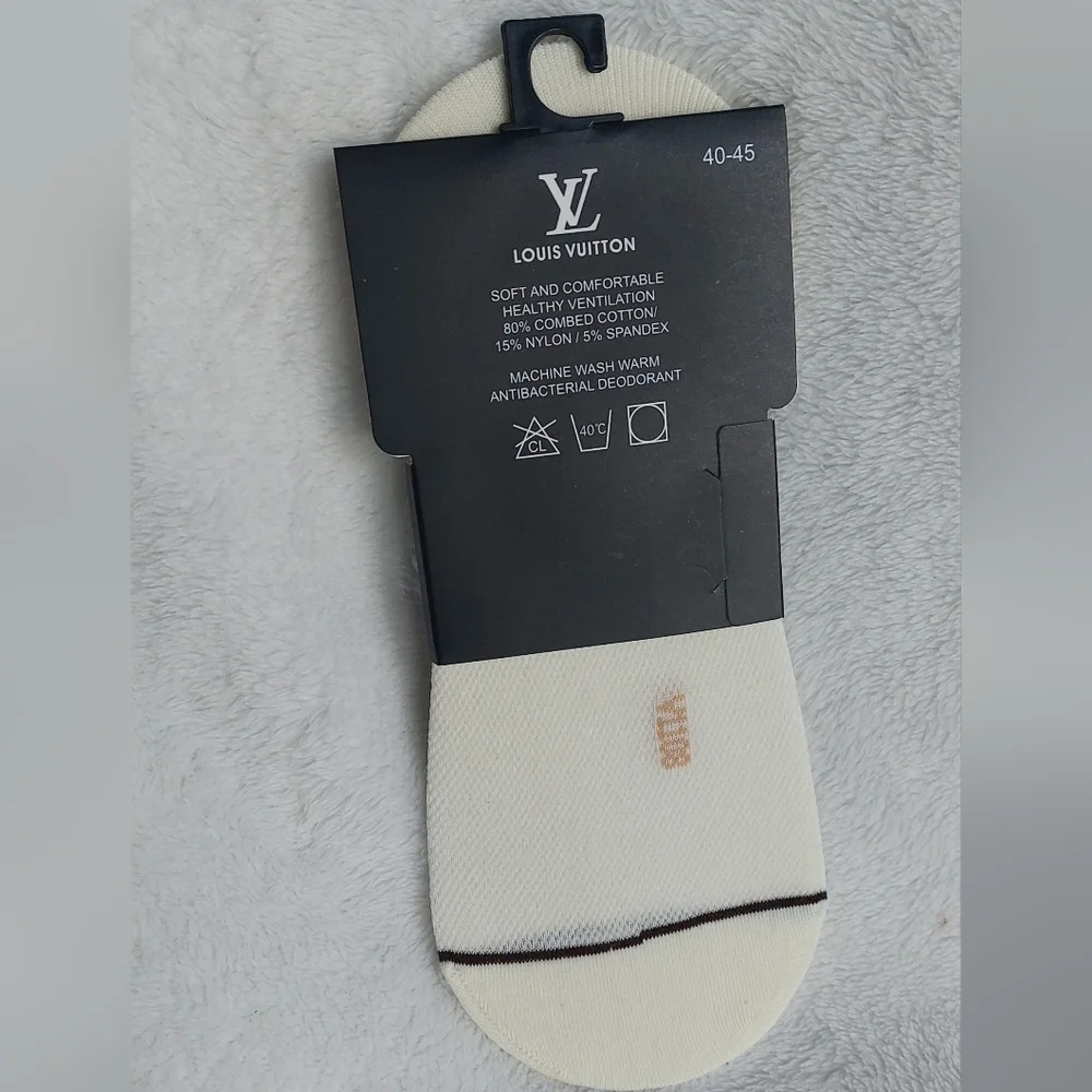 Cream and Tan Unisex Casual Socks Women Size 7-9